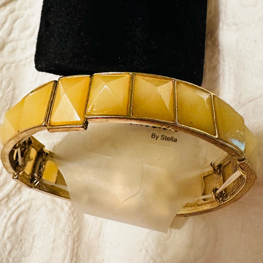 NWT Vintage Look Half-Moon Bracelet with Geometric Pattern by Stella